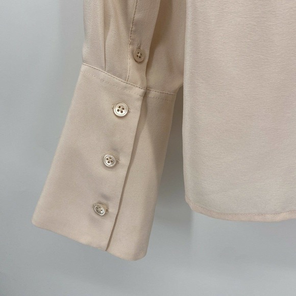 Equipment Blush Pink Striped Bell Cuff Silk Blouse - Picture 5 of 9